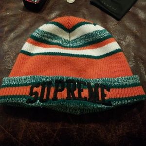 Supreme Teal Heather stripe beanie